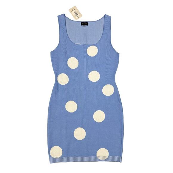 Year of Ours - Beverly Drive Mini Dress in Polka Dot Blue and White - Picture 1 of 4